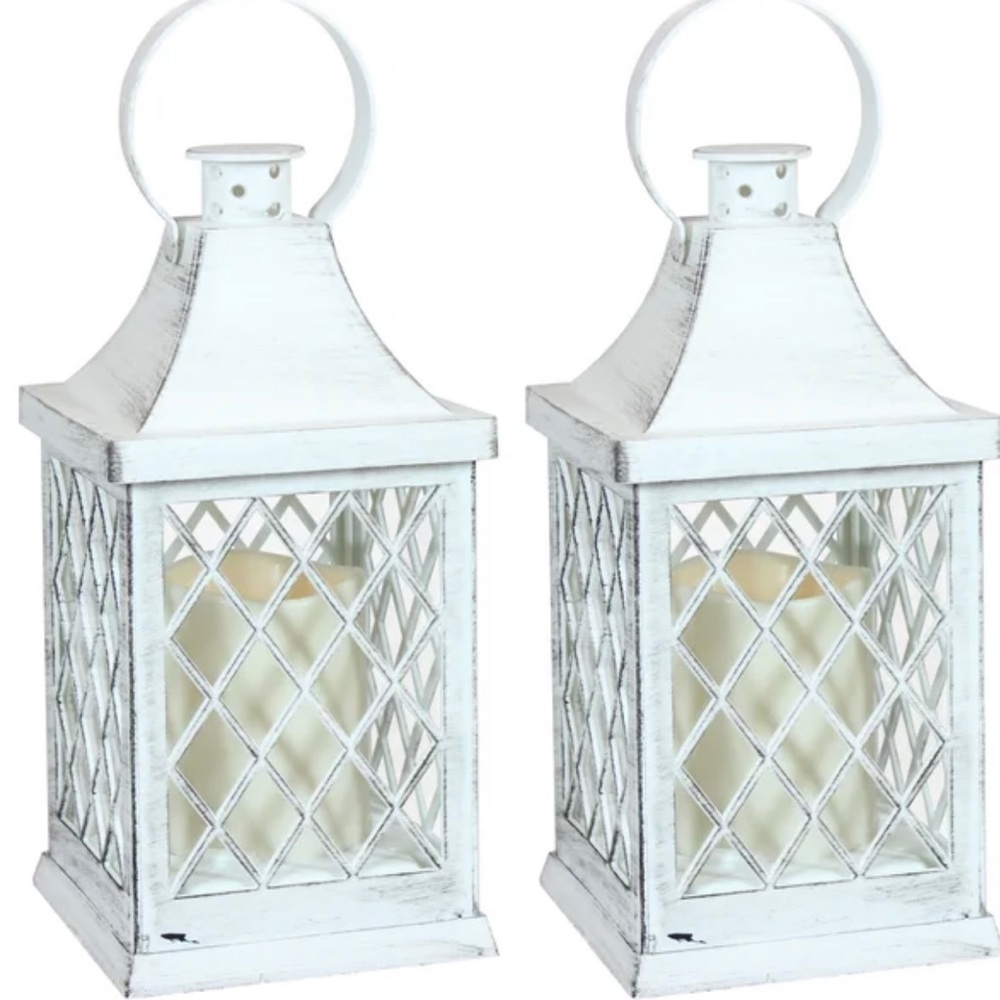 Tabletop lantern w/candle